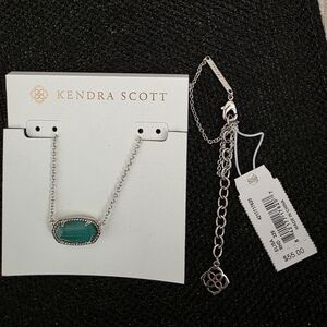 Kendra Scott Silver Necklace with London Blue Pendant